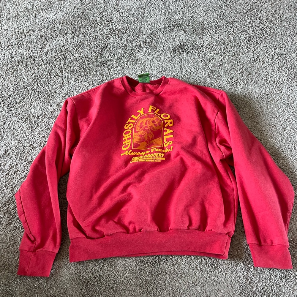 LONELY GHOST Red Crewneck Sweater